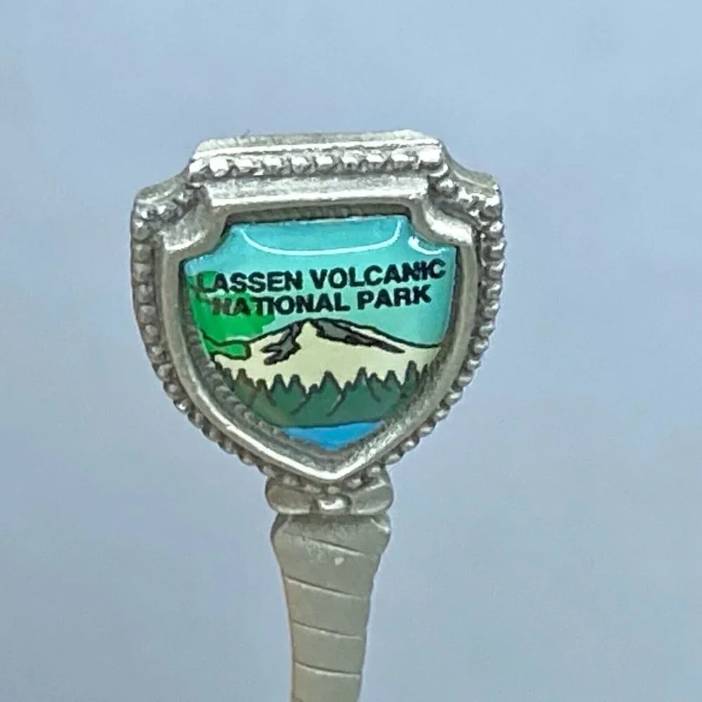 Souvenir Spoon‎ California Est 1848 Pewter Enamel Vintage Collector Travel EUC